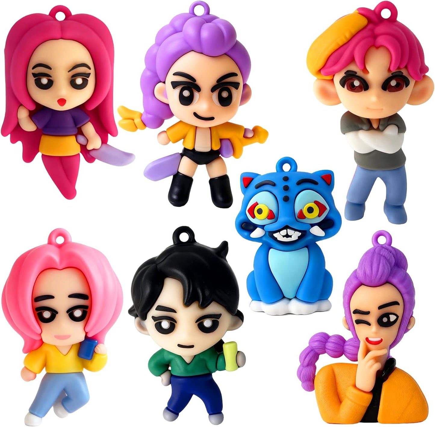 7Pcs Korean Idol Movie Action Figure Toys,Unique Key Chain,Goodie Bag Stuffers Party Supplies Decorations Gifts for Fans