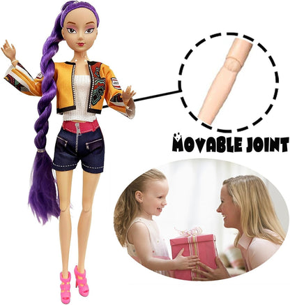 3-Pack Kpop Demon Hunters Toys Action Dolls Set, 11.5-inch Poseable Character Figurines Action Figures Merch, Collectible Toys for Kids & Teen Girls, for Grandkids & Stocking Stuffers