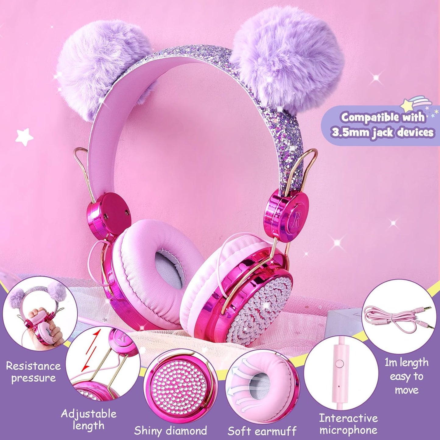 Unicorn Gift for Girls Toys with Kids Karaoke/Microphone/Headphone/DIY Water Bottle/Keychain/Bracelet/Comb, Christmas Birthday Gifts for Girls 3 4 5 6 7 8 9 10+ Year Old Girl Gift Unicorn Toys