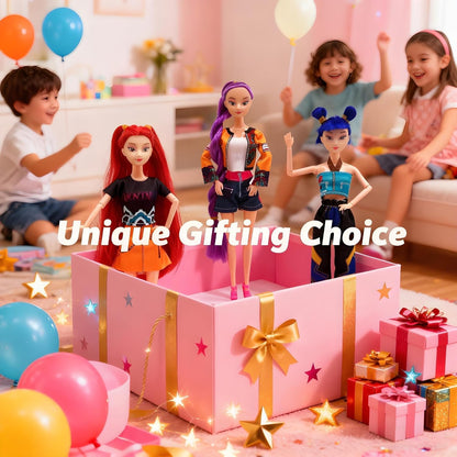 3-Pack Kpop Demon Hunters Toys Action Dolls Set, 11.5-inch Poseable Character Figurines Action Figures Merch, Collectible Toys for Kids & Teen Girls, for Grandkids & Stocking Stuffers