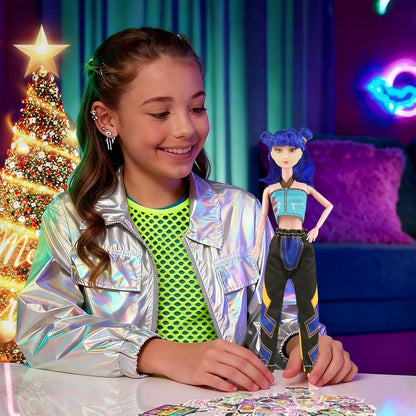 11.8-inch Demon Hunters Toys Action Dolls Set, Poseable Dolls with Movable Joints, Includes Anime Style Waterproof Vinyl Stickers